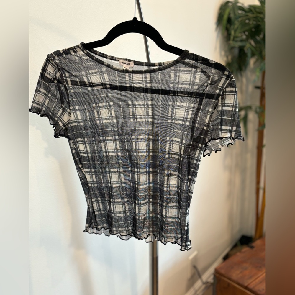 Garage Checkered See Through Top